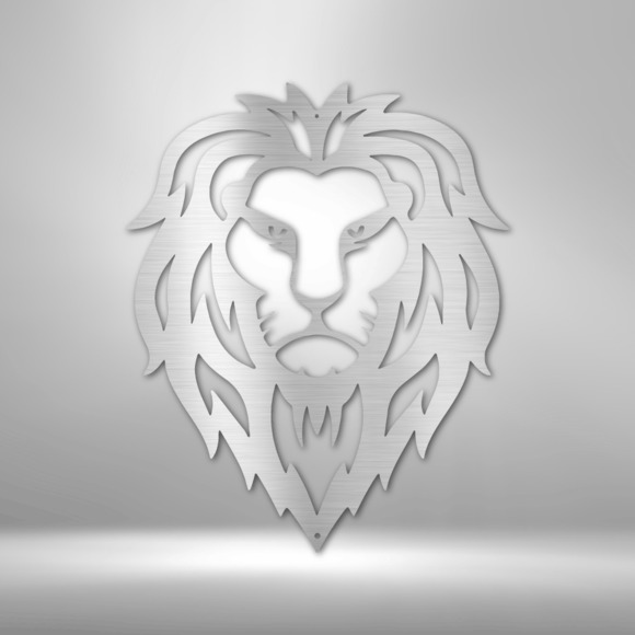 Lion Head Steel Sign Laser Cut Powder Coated Home & Office Metal Wall Decor Mult